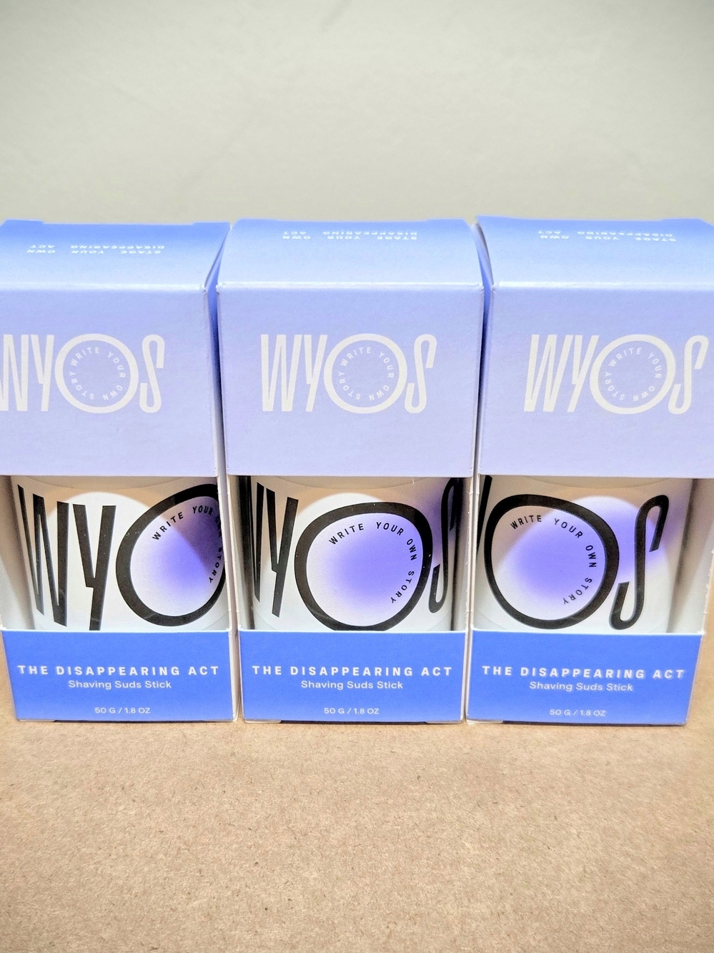 NEW 3-pack WYOS Shaving Cream/Suds Stick - The Disappearing Act -  1.8 Oz